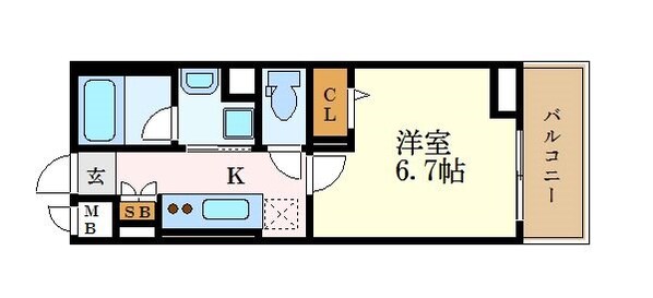 アスピラシオン尾頭橋の物件間取画像